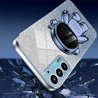 For Motorola Edge 20 Case Astronaut Kickstand Mobile Phone Drop-proof Electroplating Cover