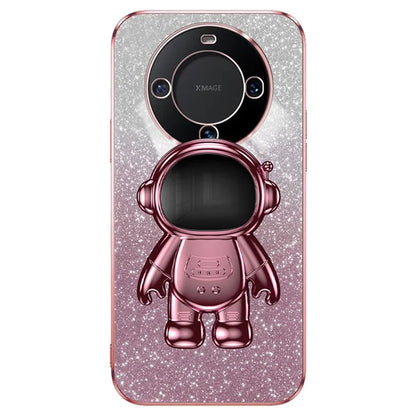 For Huawei Mate 60 Pro PC+TPU Case Electroplating Astronaut Kickstand Phone Cover