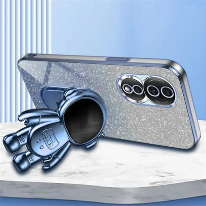 For Honor 80 5G Case Electroplating Astronaut Kickstand PC+TPU Anti-drop Phone Cover