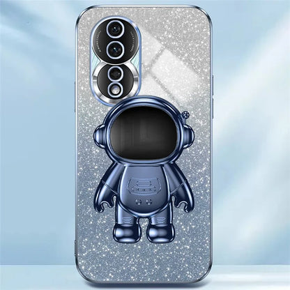 For Honor 80 5G Case Electroplating Astronaut Kickstand PC+TPU Anti-drop Phone Cover