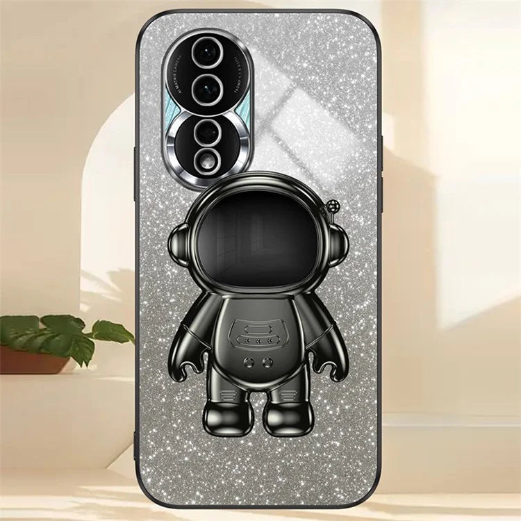 For Honor 80 5G Case Electroplating Astronaut Kickstand PC+TPU Anti-drop Phone Cover