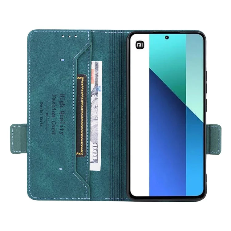 For Xiaomi Redmi Note 13 4G Case Leather Wallet Cover Hardware Decor