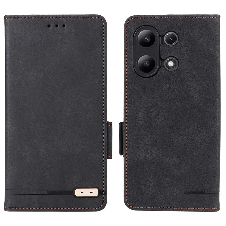 For Xiaomi Redmi Note 13 4G Case Leather Wallet Cover Hardware Decor