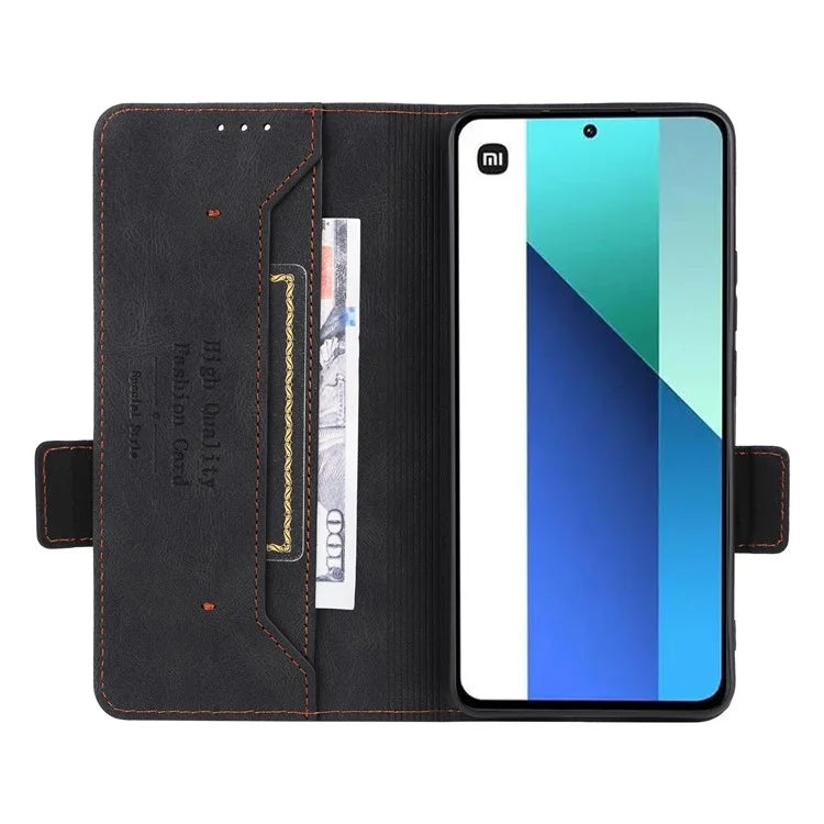 For Xiaomi Redmi Note 13 4G Case Leather Wallet Cover Hardware Decor