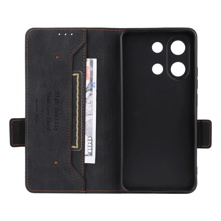 For Xiaomi Redmi Note 13 4G Case Leather Wallet Cover Hardware Decor