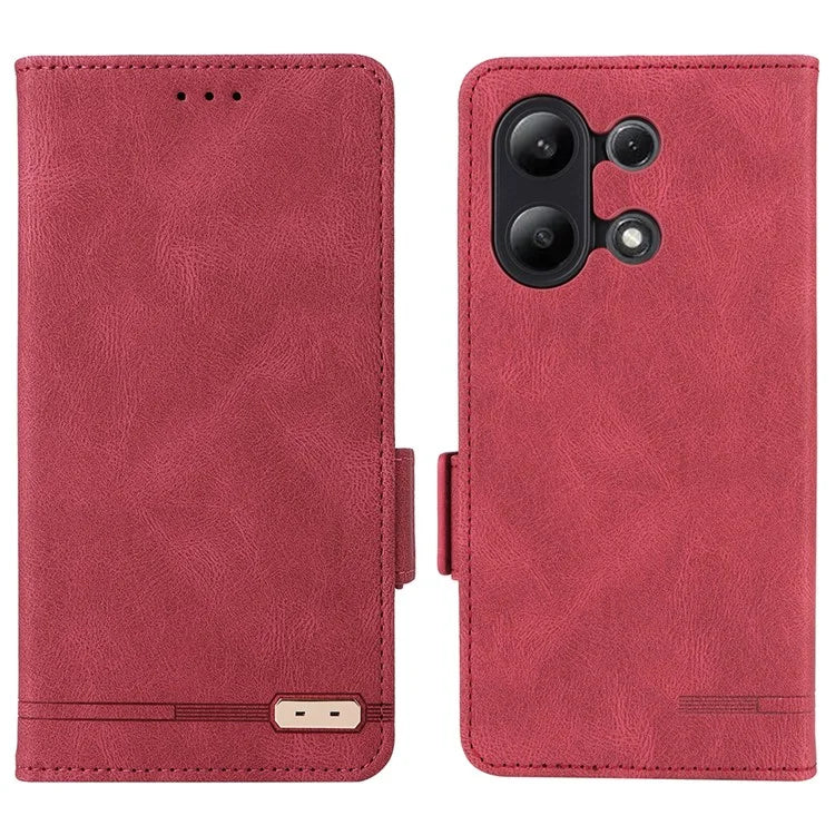 For Xiaomi Redmi Note 13 4G Case Leather Wallet Cover Hardware Decor