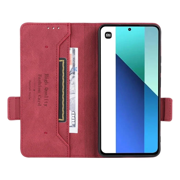 For Xiaomi Redmi Note 13 4G Case Leather Wallet Cover Hardware Decor