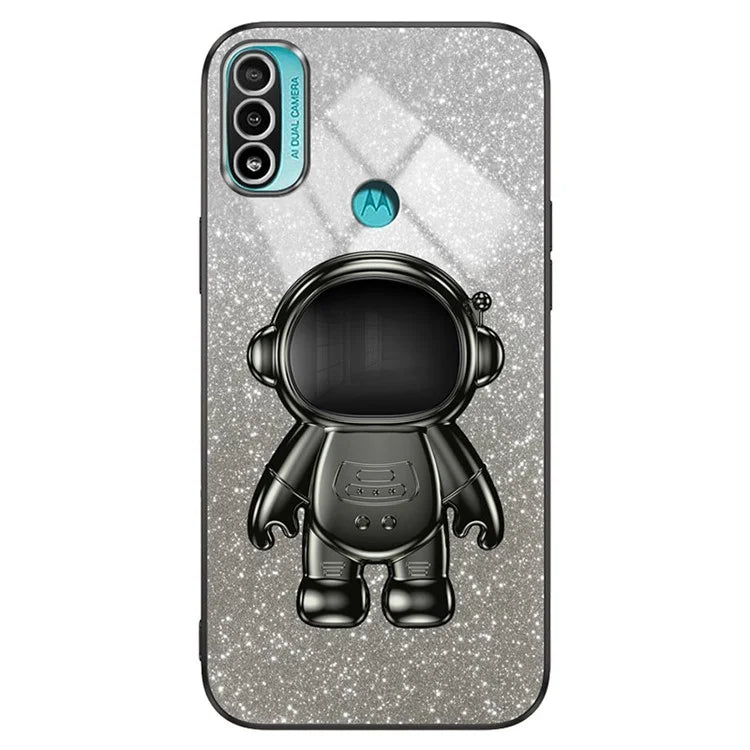 For Motorola Moto E20 Case Astronaut Kickstand PC+TPU Phone Cover