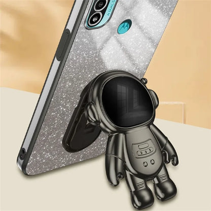 For Motorola Moto E20 Case Astronaut Kickstand PC+TPU Phone Cover