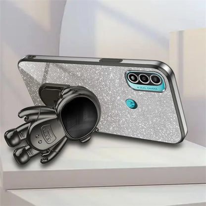For Motorola Moto E20 Case Astronaut Kickstand PC+TPU Phone Cover