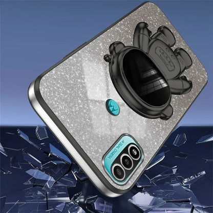 For Motorola Moto E20 Case Astronaut Kickstand PC+TPU Phone Cover