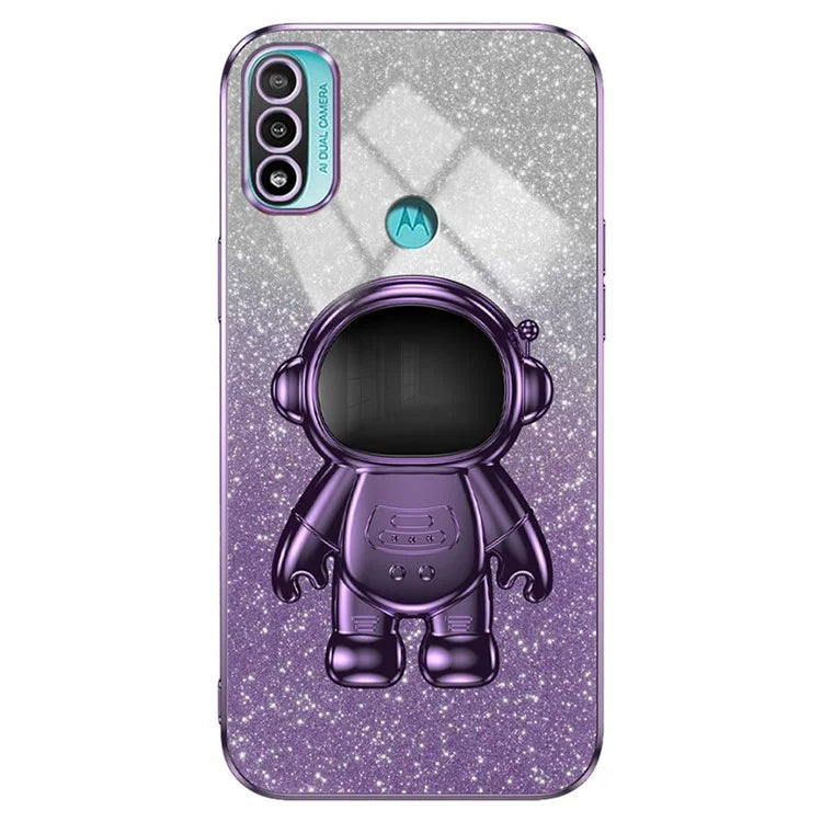 For Motorola Moto E20 Case Astronaut Kickstand PC+TPU Phone Cover