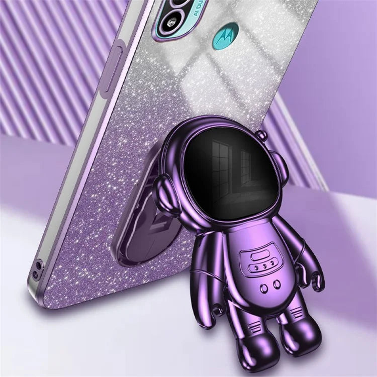For Motorola Moto E20 Case Astronaut Kickstand PC+TPU Phone Cover