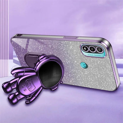 For Motorola Moto E20 Case Astronaut Kickstand PC+TPU Phone Cover