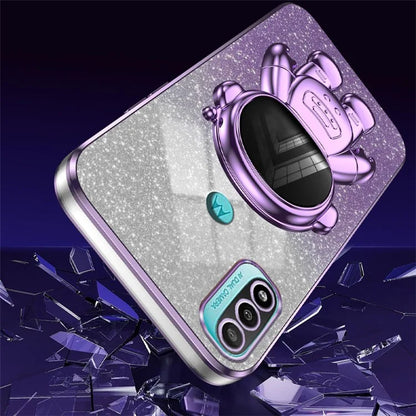 For Motorola Moto E20 Case Astronaut Kickstand PC+TPU Phone Cover