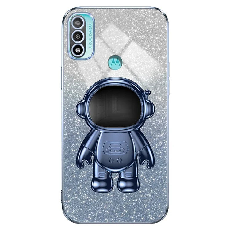 For Motorola Moto E20 Case Astronaut Kickstand PC+TPU Phone Cover