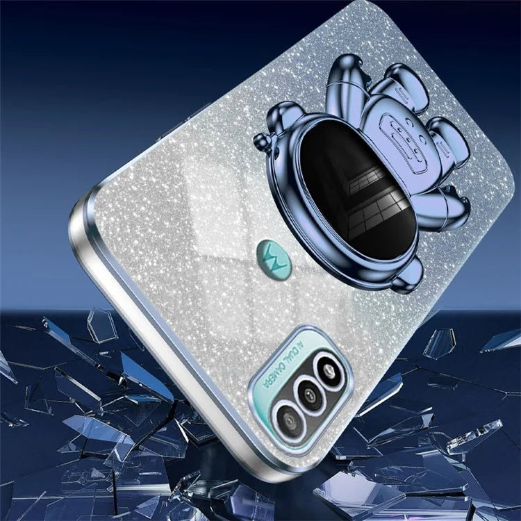 For Motorola Moto E20 Case Astronaut Kickstand PC+TPU Phone Cover