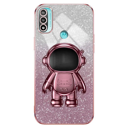 For Motorola Moto E20 Case Astronaut Kickstand PC+TPU Phone Cover