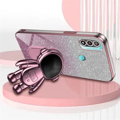 For Motorola Moto E20 Case Astronaut Kickstand PC+TPU Phone Cover