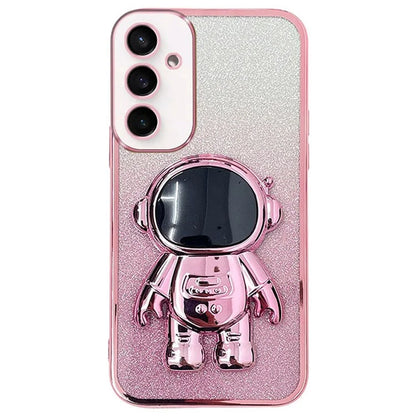 For Samsung Galaxy S24 Case Glitter Astronaut Kickstand Phone Back Cover