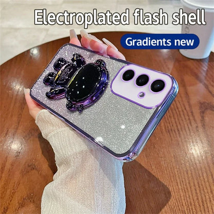 For Samsung Galaxy S24+ Case Electroplating Astronaut Kickstand Phone Shell