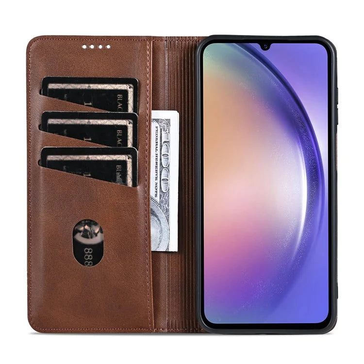 AZNS For Samsung Galaxy A25 5G (Global) (161.0 x 76.5 x 8.3mm) PU Leather Case Phone Wallet Cover