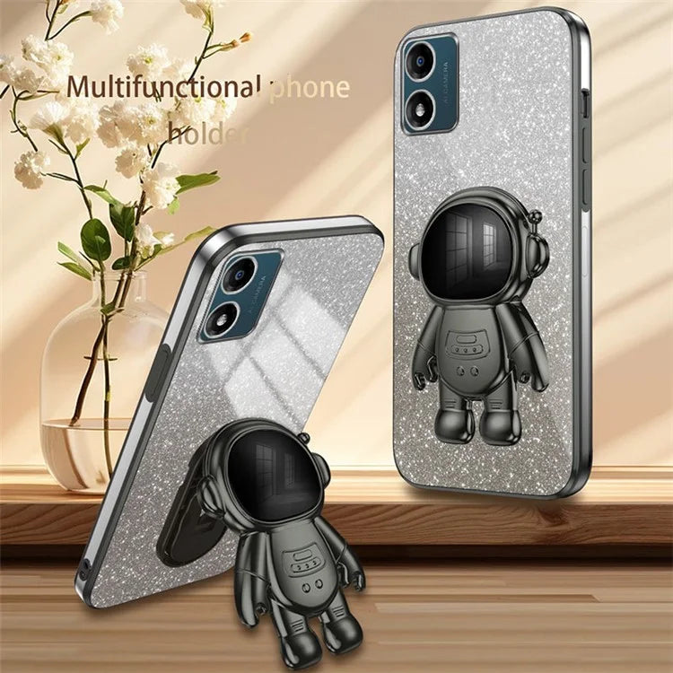 For Motorola Moto E13 4G Kickstand Case Electroplating Glitter Phone Cover
