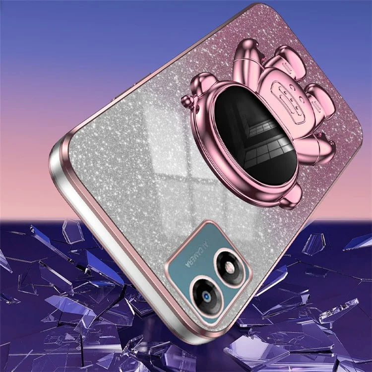 For Motorola Moto E13 4G Kickstand Case Electroplating Glitter Phone Cover