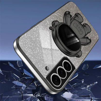For Samsung Galaxy S22 5G PC+TPU Cell Phone Case Astronaut Kickstand Cover
