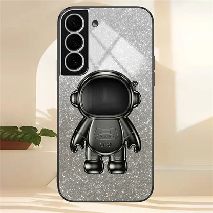 For Samsung Galaxy S22 5G PC+TPU Cell Phone Case Astronaut Kickstand Cover