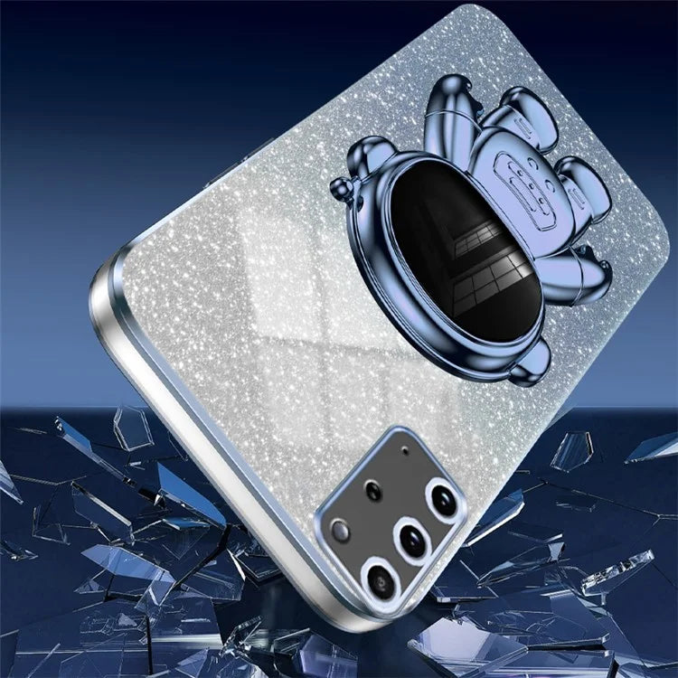 For Samsung Galaxy S20 Plus 5G / 4G Kickstand Phone Case PC+TPU Shell Electroplating Cell Phone Cover