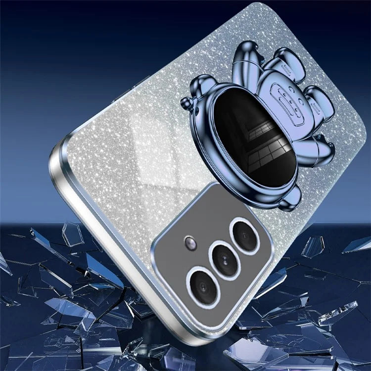 For Samsung Galaxy A55 5G Shockproof Astronaut Kickstand Phone Case PC+TPU Anti-scratch Phone Cover
