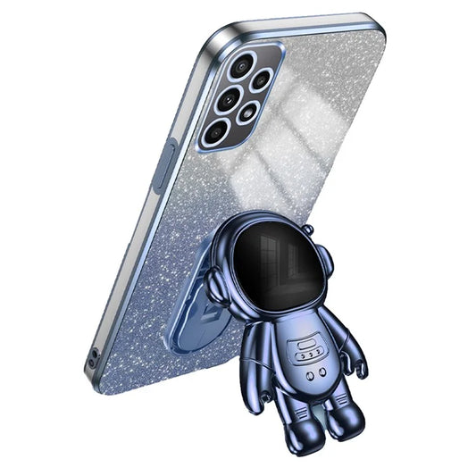 Cell Phone Case for Samsung Galaxy A32 5G / M32 5G PC+TPU Phone Cover with Astronaut Kickstand