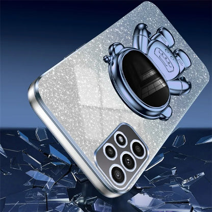 Cell Phone Case for Samsung Galaxy A32 5G / M32 5G PC+TPU Phone Cover with Astronaut Kickstand