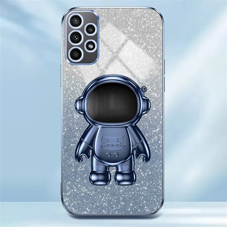 Cell Phone Case for Samsung Galaxy A32 5G / M32 5G PC+TPU Phone Cover with Astronaut Kickstand