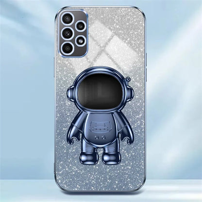 Cell Phone Case for Samsung Galaxy A32 5G / M32 5G PC+TPU Phone Cover with Astronaut Kickstand