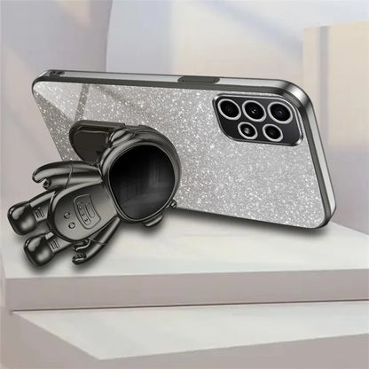 Cell Phone Case for Samsung Galaxy A32 5G / M32 5G PC+TPU Phone Cover with Astronaut Kickstand