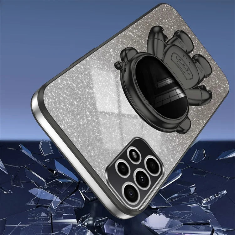 Cell Phone Case for Samsung Galaxy A32 5G / M32 5G PC+TPU Phone Cover with Astronaut Kickstand