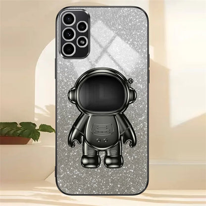 Cell Phone Case for Samsung Galaxy A32 5G / M32 5G PC+TPU Phone Cover with Astronaut Kickstand