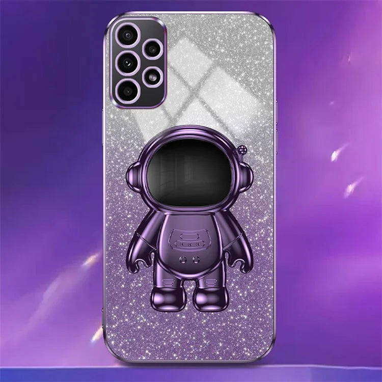 Cell Phone Case for Samsung Galaxy A32 5G / M32 5G PC+TPU Phone Cover with Astronaut Kickstand