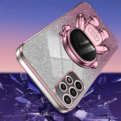 Cell Phone Case for Samsung Galaxy A32 5G / M32 5G PC+TPU Phone Cover with Astronaut Kickstand