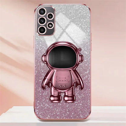 Cell Phone Case for Samsung Galaxy A32 5G / M32 5G PC+TPU Phone Cover with Astronaut Kickstand