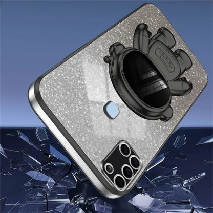 For Samsung Galaxy A21s Anti-scratch Phone Shell PC+TPU Phone Cover Case with Astronaut Kickstand