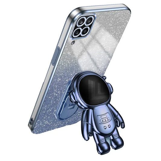 For Samsung Galaxy A22 4G (EU Version) PC+TPU Case Dustproof Phone Shell with Astronaut Kickstand