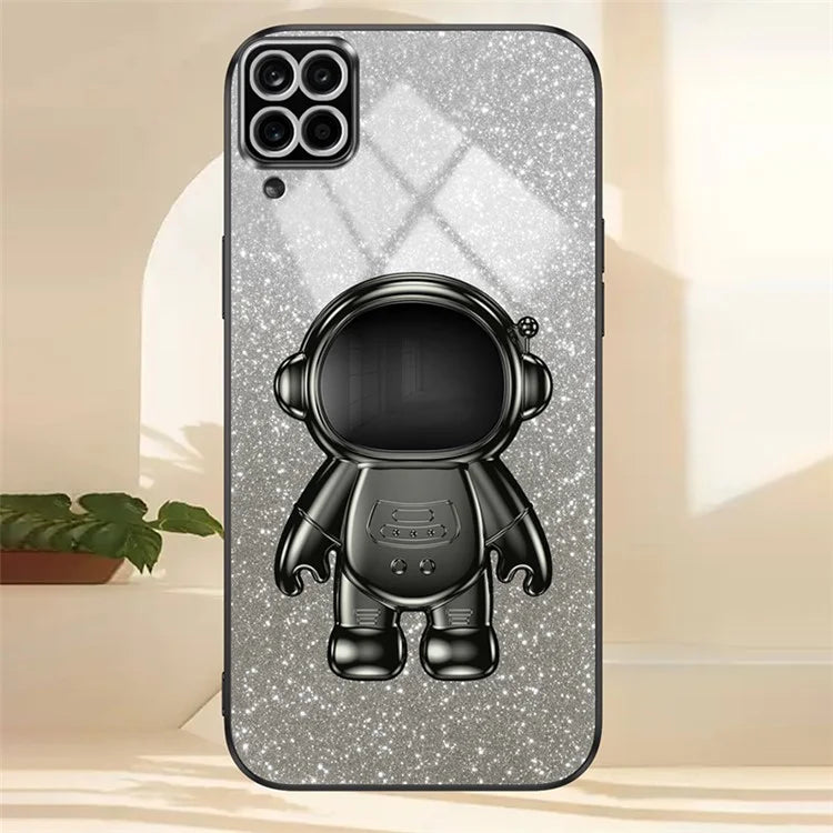 For Samsung Galaxy A22 4G (EU Version) PC+TPU Case Dustproof Phone Shell with Astronaut Kickstand
