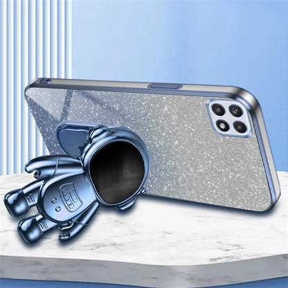For Samsung Galaxy A22 5G (EU Version) Dustproof Phone Cover Astronaut Kickstand PC+TPU Case