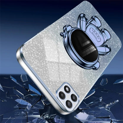 For Samsung Galaxy A22 5G (EU Version) Dustproof Phone Cover Astronaut Kickstand PC+TPU Case