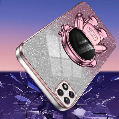 For Samsung Galaxy A22 5G (EU Version) Dustproof Phone Cover Astronaut Kickstand PC+TPU Case