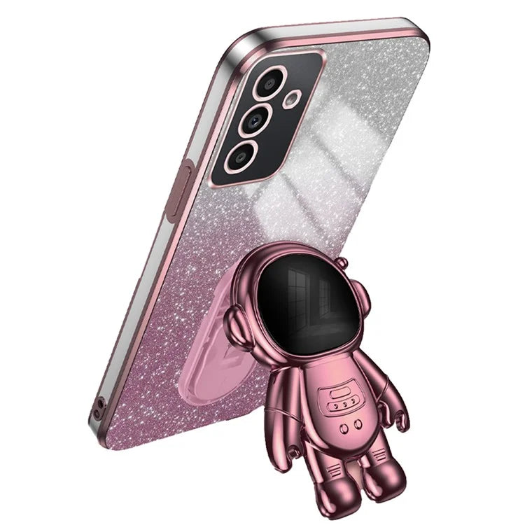 For Samsung Galaxy A24 4G Case PC+TPU Anti-scratch Phone Cover with Astronaut Kickstand
