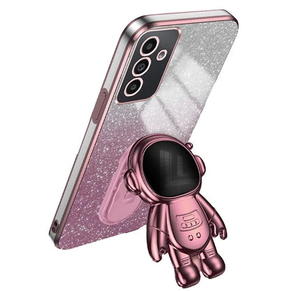For Samsung Galaxy A24 4G Case PC+TPU Anti-scratch Phone Cover with Astronaut Kickstand